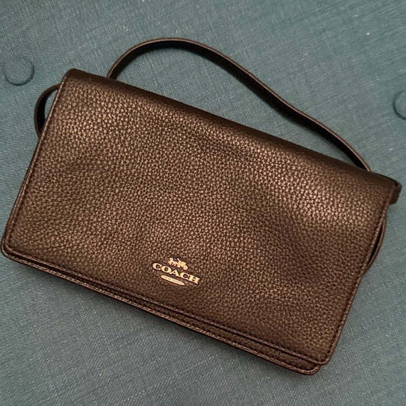 Coach Handbags - Coach Dark Brown Leather Crossbody Bag